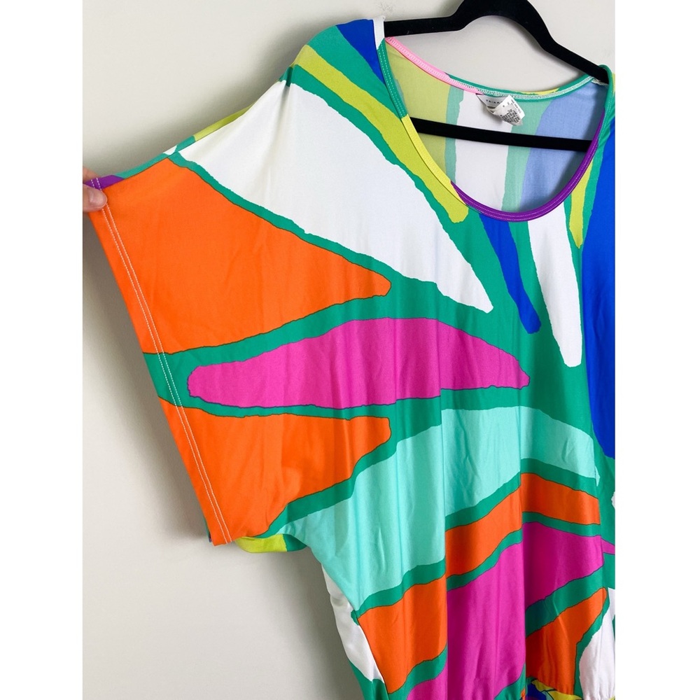 Trina Turk Tropicalia Tunic Swim Dress S Rainbow Cover Up Mermaid Retro Beach - Picture 4 of 10